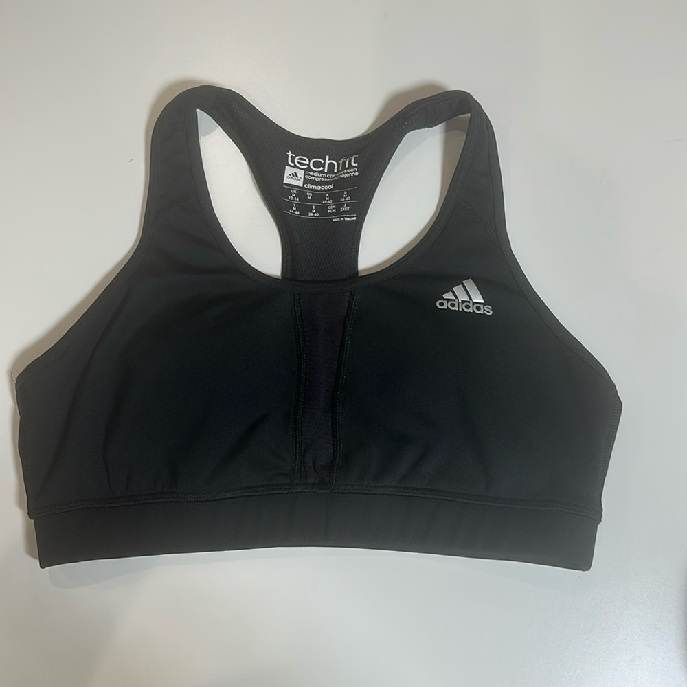 Adidas ClimaCool Techfit Black Sports Bra – Size Medium